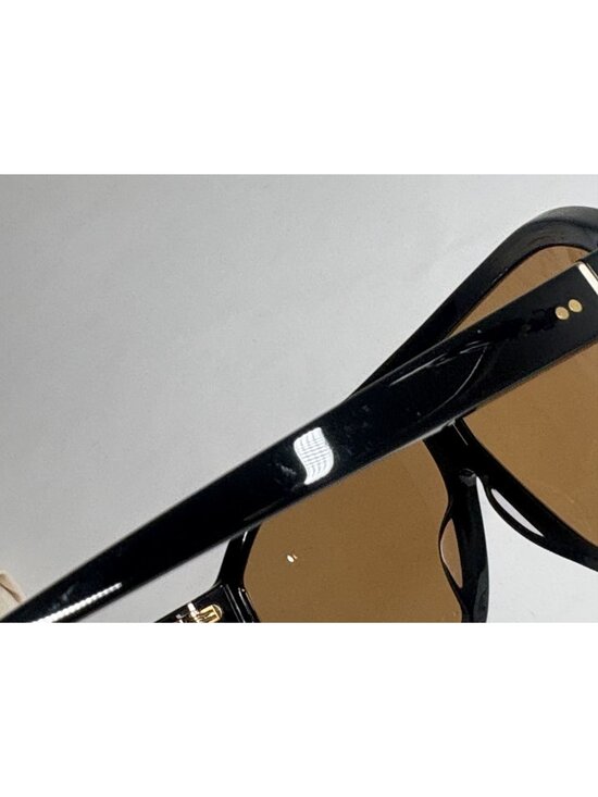 Meeka x Apercu Darkroom First Edition Shield Sunglasses in Black With Amber Lens main image 2